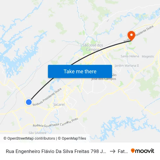Rua Engenheiro Flávio Da Silva Freitas 798 Jacareí - SP 12330-170 República Federativa Do Brasil to Fatec - Sjc map