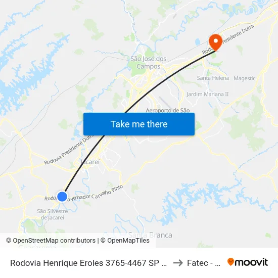 Rodovia Henrique Eroles 3765-4467 SP Brasil to Fatec - Sjc map