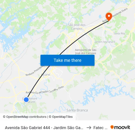 Avenida São Gabriel 444 - Jardim São Gabriel SP Brasil to Fatec - Sjc map