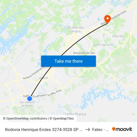 Rodovia Henrique Eroles 3274-3528 SP Brasil to Fatec - Sjc map