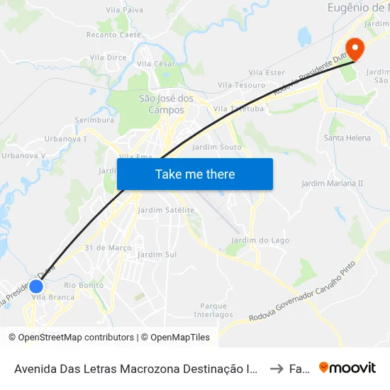 Avenida Das Letras Macrozona Destinação Industrial (Mdi - São Silvestre) Jacareí - São Paulo 12301 Brasil to Fatec - Sjc map