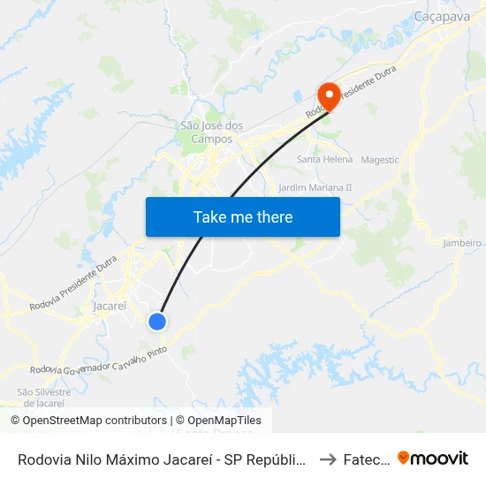 Rodovia Nilo Máximo Jacareí - SP República Federativa Do Brasil to Fatec - Sjc map