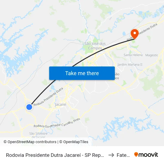 Rodovia Presidente Dutra Jacareí - SP República Federativa Do Brasil to Fatec - Sjc map