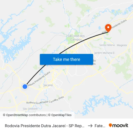 Rodovia Presidente Dutra Jacareí - SP República Federativa Do Brasil to Fatec - Sjc map