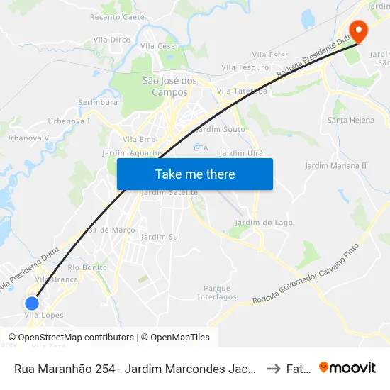Rua Maranhão 254 - Jardim Marcondes Jacareí - SP 12305-050 República Federativa Do Brasil to Fatec - Sjc map