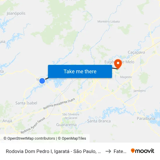 Rodovia Dom Pedro I, Igaratá - São Paulo, 12350-000, Brasil, Igaratá to Fatec - Sjc map