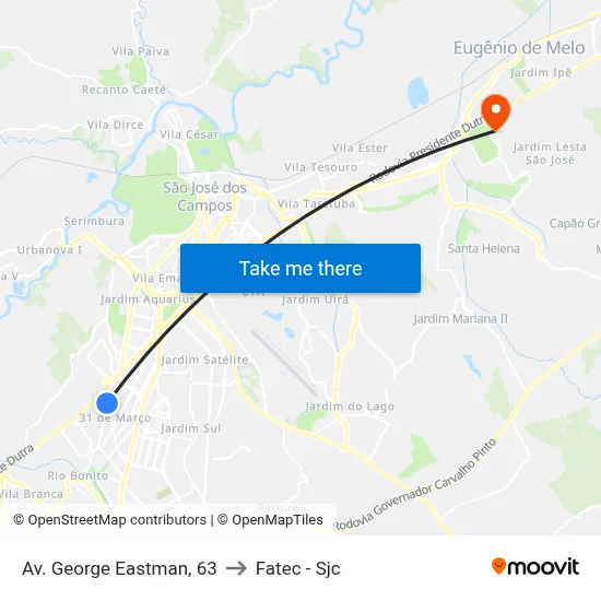 Av. George Eastman, 63 to Fatec - Sjc map