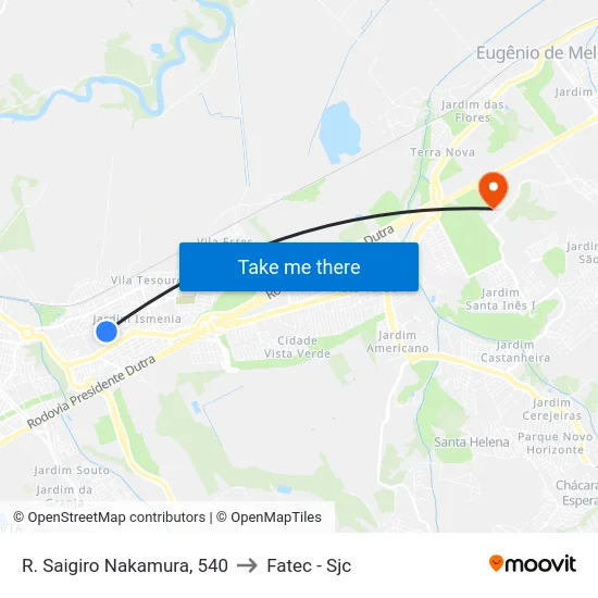 R. Saigiro Nakamura, 540 to Fatec - Sjc map