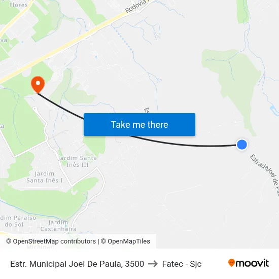 Estr. Municipal Joel De Paula, 3500 to Fatec - Sjc map