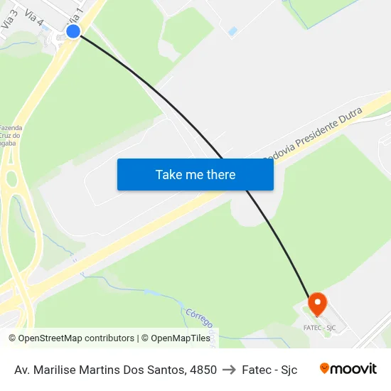Av. Marilise Martins Dos Santos, 4850 to Fatec - Sjc map