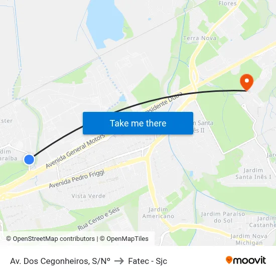 Av. Dos Cegonheiros, S/Nº to Fatec - Sjc map
