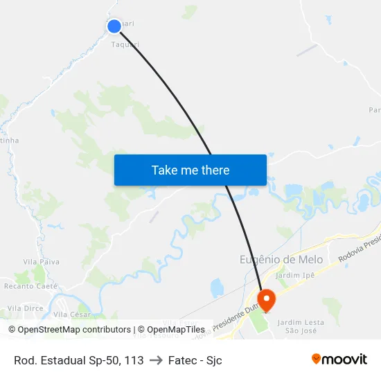 Rod. Estadual Sp-50, 113 to Fatec - Sjc map