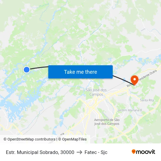 Estr. Municipal Sobrado, 30000 to Fatec - Sjc map