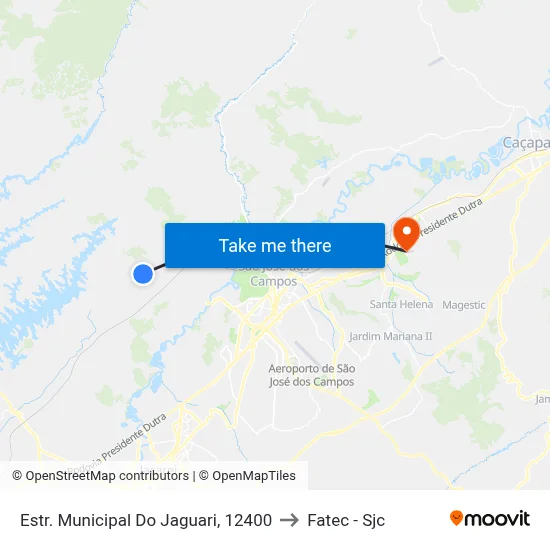 Estr. Municipal Do Jaguari, 12400 to Fatec - Sjc map
