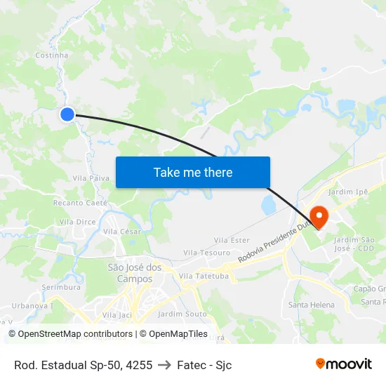 Rod. Estadual Sp-50, 4255 to Fatec - Sjc map