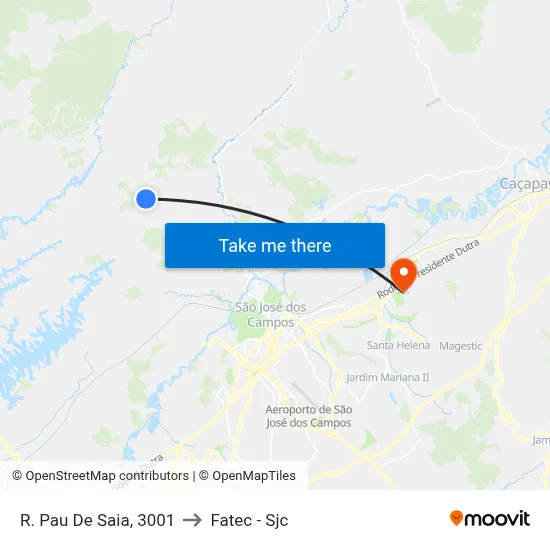 R. Pau De Saia, 3001 to Fatec - Sjc map