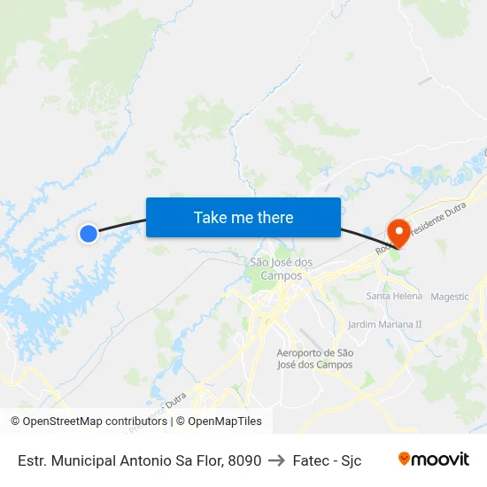 Estr. Municipal Antonio Sa Flor, 8090 to Fatec - Sjc map
