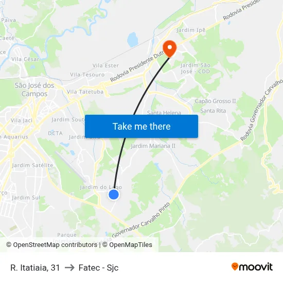 R. Itatiaia, 31 to Fatec - Sjc map