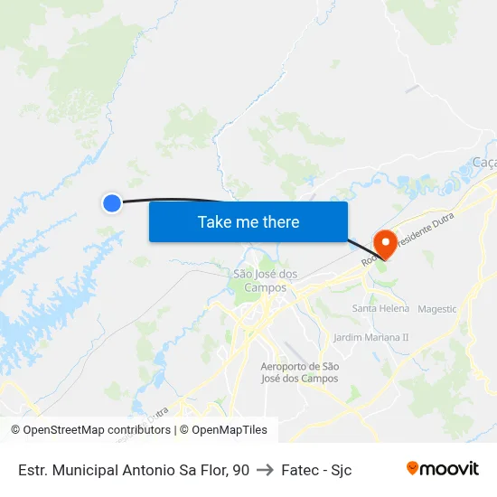Estr. Municipal Antonio Sa Flor, 90 to Fatec - Sjc map