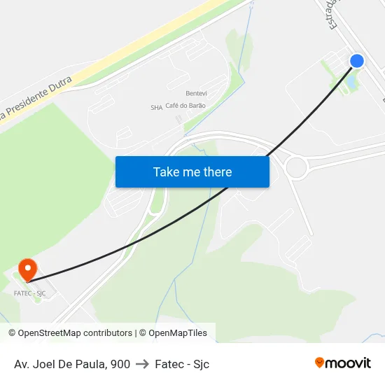 Av. Joel De Paula, 900 to Fatec - Sjc map