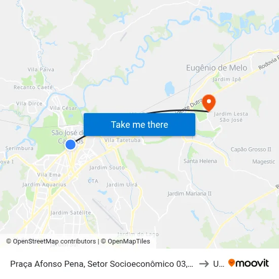 Praça Afonso Pena, Setor Socioeconômico 03, São José Dos Campos - São Paulo, 12210, Brasil - Centro, São José Dos Campos to Unifesp map