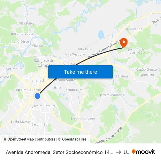 Avenida Andromeda, Setor Socioeconômico 14, São José Dos Campos - São Paulo, 12246, Brasil - Floradas De São José, São José Dos Campos to Unifesp map