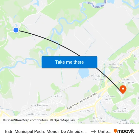 Estr. Municipal Pedro Moacir De Almeida, S/Nº to Unifesp map