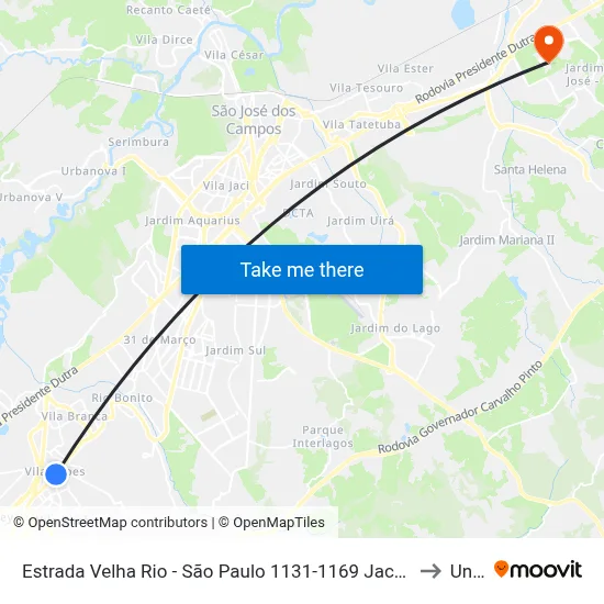 Estrada Velha Rio - São Paulo 1131-1169 Jacareí - SP República Federativa Do Brasil to Unifesp map
