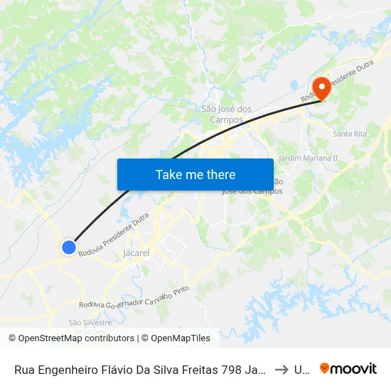 Rua Engenheiro Flávio Da Silva Freitas 798 Jacareí - SP 12330-170 República Federativa Do Brasil to Unifesp map