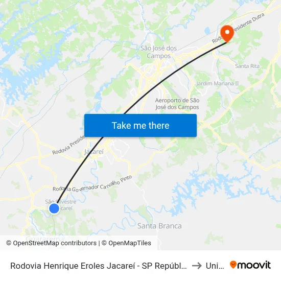 Rodovia Henrique Eroles Jacareí - SP República Federativa Do Brasil to Unifesp map