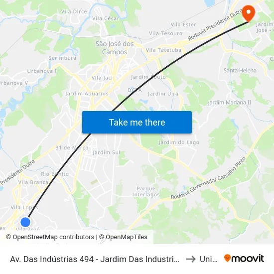 Av. Das Indústrias 494 - Jardim Das Industrias Jacareí - SP Brasil to Unifesp map
