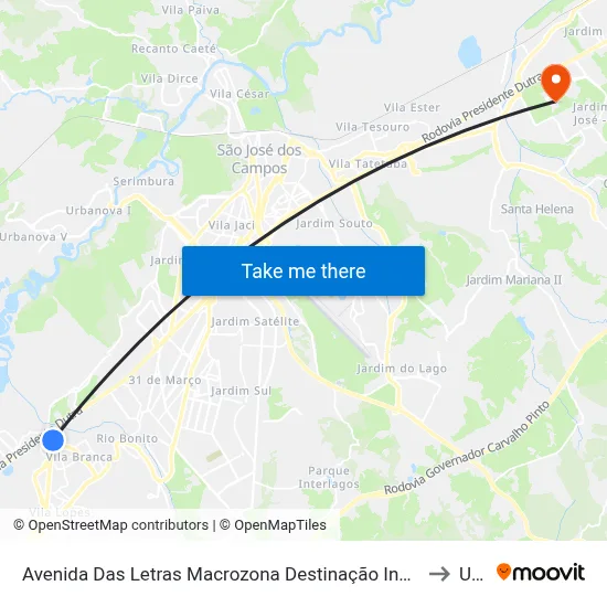 Avenida Das Letras Macrozona Destinação Industrial (Mdi - São Silvestre) Jacareí - São Paulo 12301 Brasil to Unifesp map