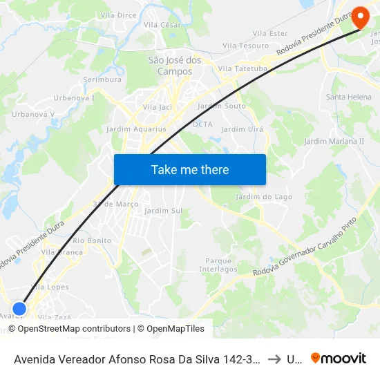Avenida Vereador Afonso Rosa Da Silva 142-308 Jacareí - SP 12328-460 República Federativa Do Brasil to Unifesp map
