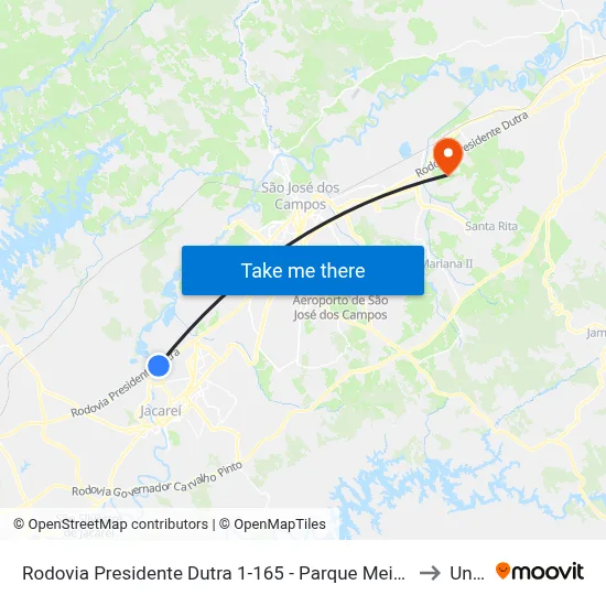 Rodovia Presidente Dutra 1-165 - Parque Meia Lua Jacareí - SP 12335-010 Brasil to Unifesp map