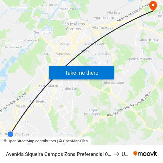 Avenida Siqueira Campos Zona Preferencial 01 - Zap 1 Jacareí - São Paulo 12307 Brasil to Unifesp map