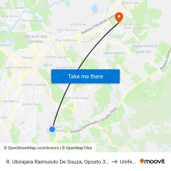 R. Ubirajara Raimundo De Souza, Oposto 393 to Unifesp map