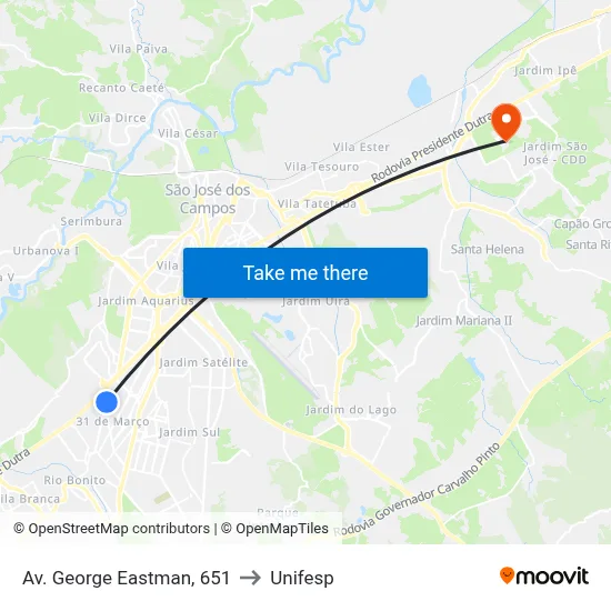 Av. George Eastman, 651 to Unifesp map