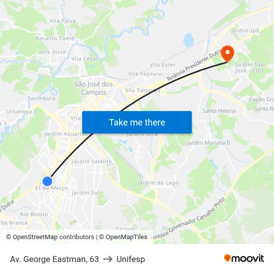 Av. George Eastman, 63 to Unifesp map
