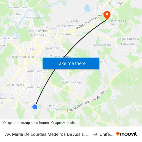 Av. Maria De Lourdes Medeiros De Assis, 140 to Unifesp map