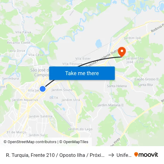 R. Turquia, Frente 210 / Oposto Ilha / Próximo 180 to Unifesp map