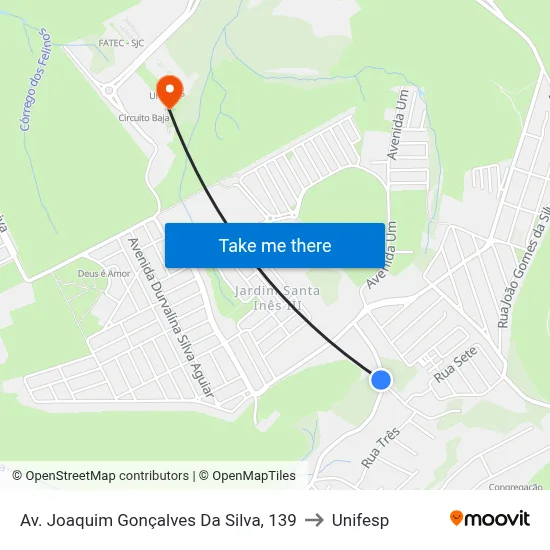 Av. Joaquim Gonçalves Da Silva, 139 to Unifesp map