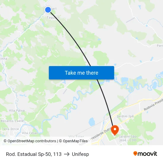 Rod. Estadual Sp-50, 113 to Unifesp map