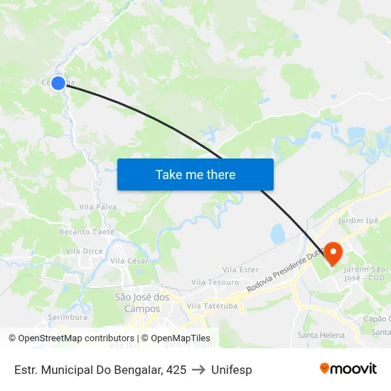 Estr. Municipal Do Bengalar, 425 to Unifesp map