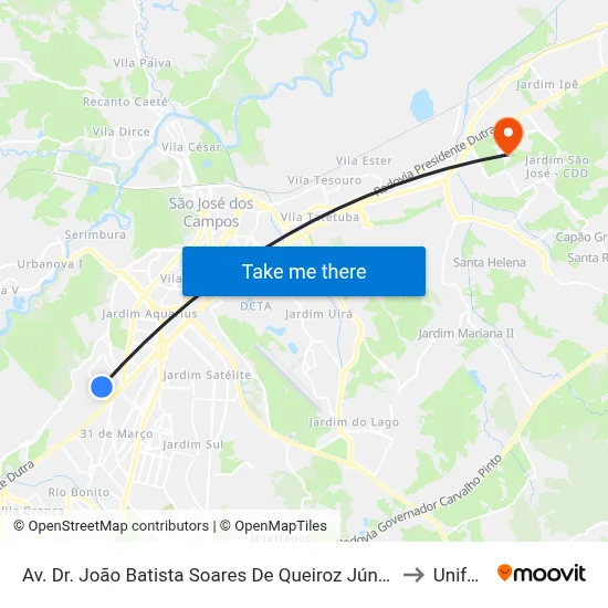 Av. Dr. João Batista Soares De Queiroz Júnior, 2591 to Unifesp map