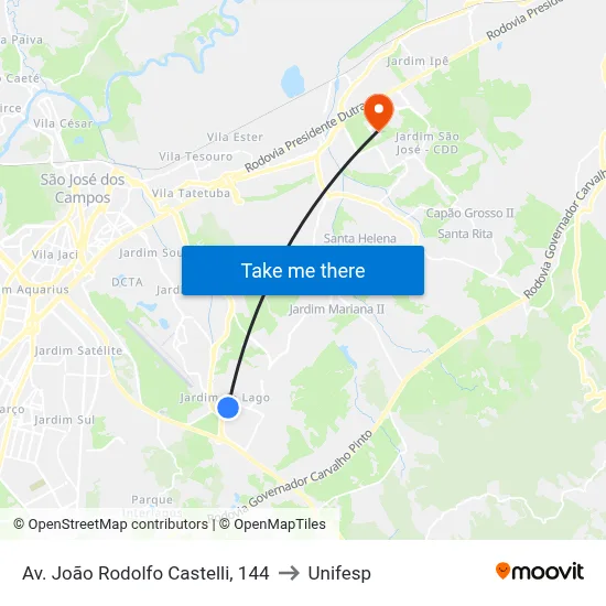 Av. João Rodolfo Castelli, 144 to Unifesp map