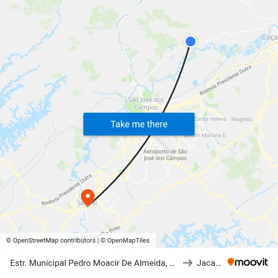 Estr. Municipal Pedro Moacir De Almeida, S/Nº to Jacareí map