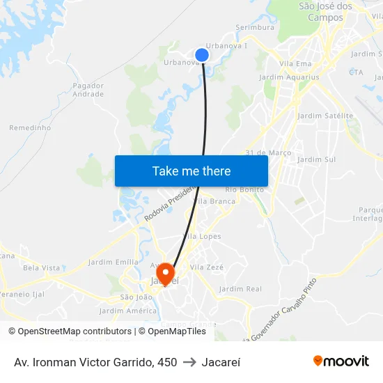 Av.  Ironman Victor Garrido, 450 to Jacareí map