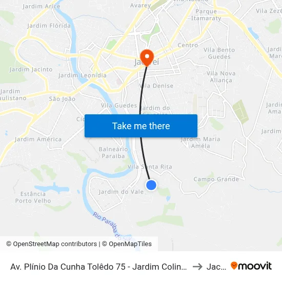 Av. Plínio Da Cunha Tolêdo 75 - Jardim Colinas Jacareí - SP Brasil to Jacareí map