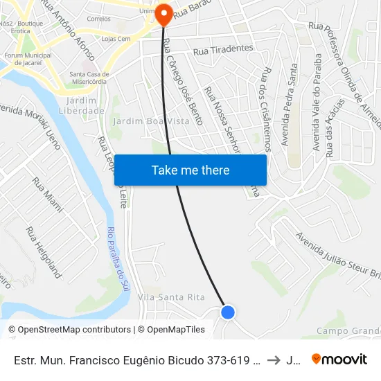 Estr. Mun. Francisco Eugênio Bicudo 373-619 - Jardim Colinas Jacareí - SP 12319-010 Brasil to Jacareí map
