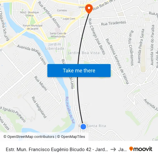 Estr. Mun. Francisco Eugênio Bicudo 42 - Jardim Colinas Jacareí - SP 12319-010 Brasil to Jacareí map